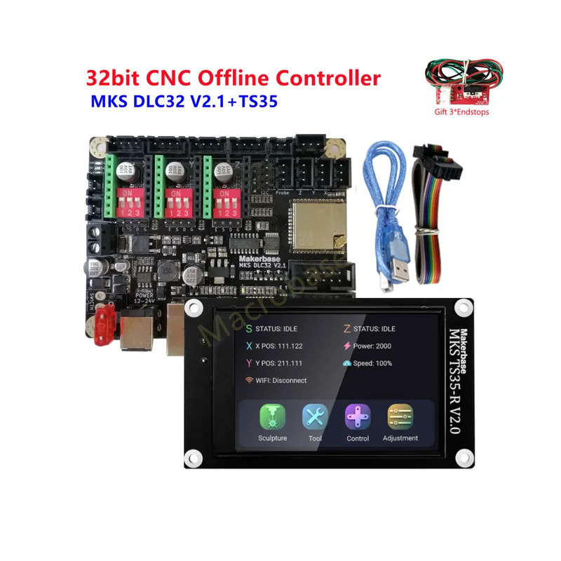Mks dlc32 esp32 wifi grbl con pantalla ts35 placa controladora fuera